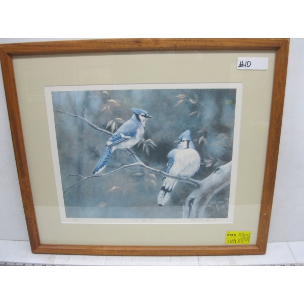 BLUEBIRD NUMBERED PRINT, 2/50, SIGNED ROD BAYNTON