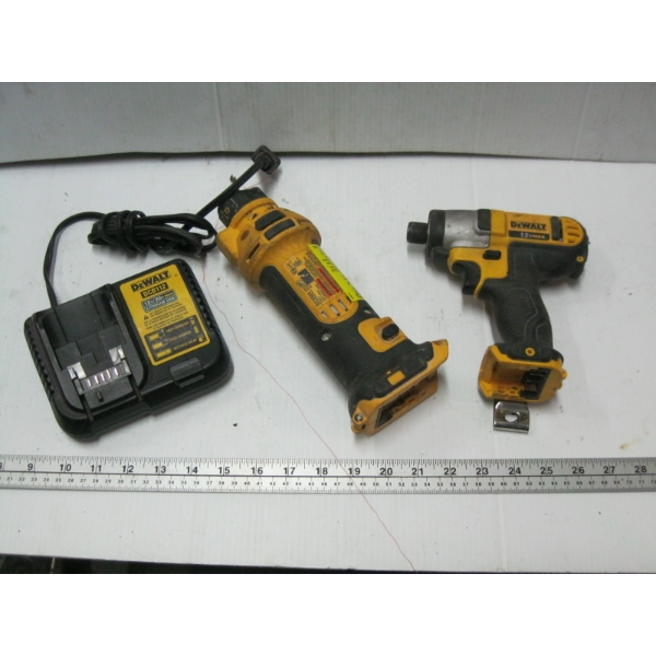 DEWALT 20V CORDLESS SPIN SAW W/IMPACT GUN & CHARGER, NO BATTERY