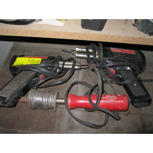 2 SOLDERING GUNS, SOLDERING IRON & SOLDER