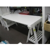 Image 1 : IKEA DESK W/DESK TOP & 2 ADJUSTABLE HEIGHT SAWHORSE STANDS