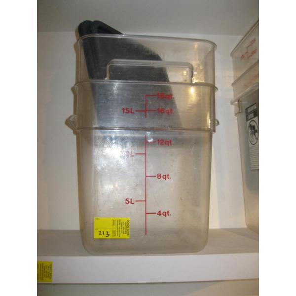 2 - 15L PLASTIC CONTAINERS W/LIDS