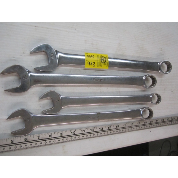 4 LG. SNAP ON SAE COMBINATION WRENCHES