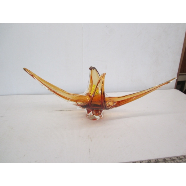 HAND BLOWN & STRETCHED CHALET GLASS PIECE FROM 70s