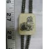 Image 1 : SILVER W/INLAY BOLO TIE W/SLIDING BONE CARVED 2ND TIE