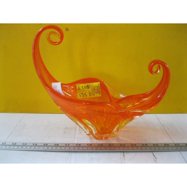 SIGNED CHALET GLASS VASE