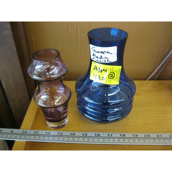 2 TAMARA ALLADIN FINNISH GLASS VASES