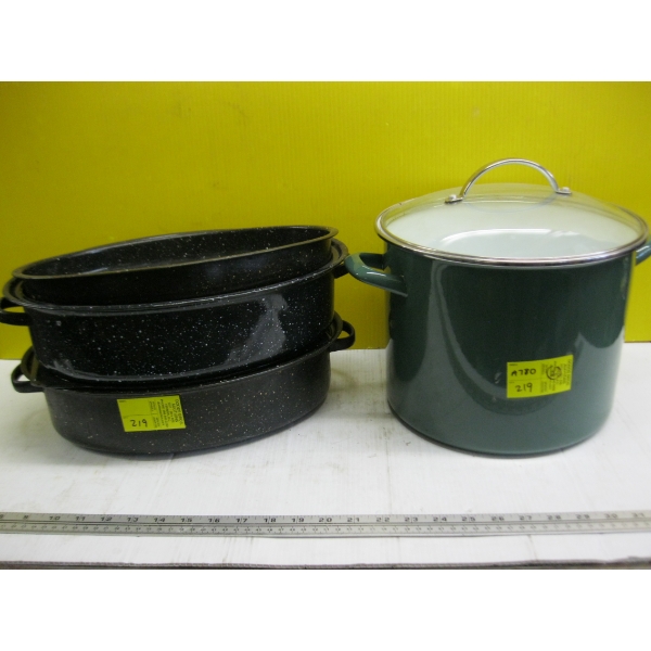 ENAMEL POT & ENAMEL ROASTING PANS