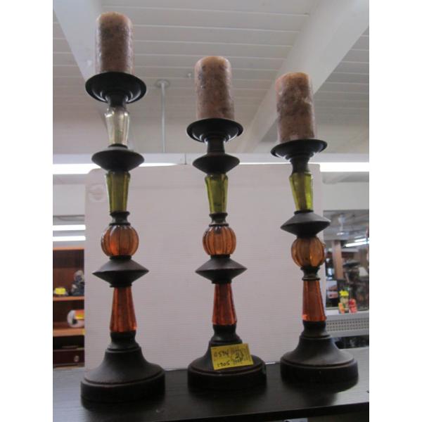 3 CANDLEHOLDERS