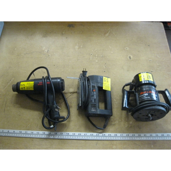 BLACK & DECKER ROUTER, JIGSAW & HEAT GUN