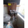 Image 1 : VINTAGE ICE SKATES W/SHARPENER HOLDER, GOALIE STICK, OLD SET OF GOLF CLUBS