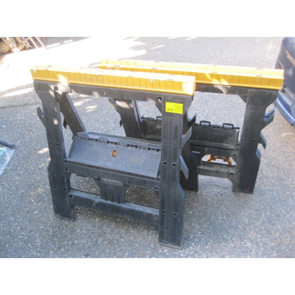 2 PLASTIC FOLDING SAWHORSES