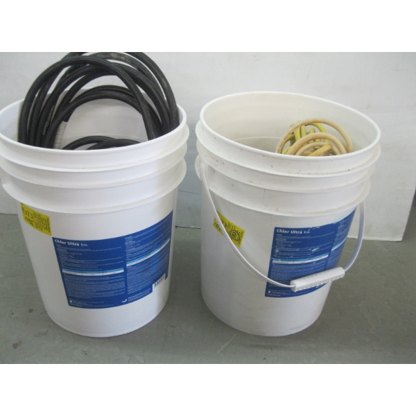 2 PAILS OF EXTENSION CORDS