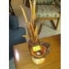 Image 2 : 2 WOOD VASES & WOODEN SHOE