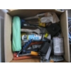 Image 2 : MISC. EXTENSION CORD, PAINTBRUSHES, LEVELER SET & A 4 WHEEL CART