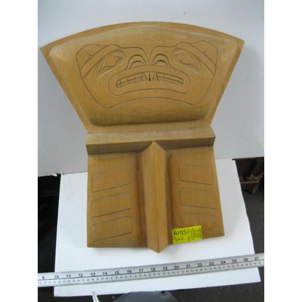 LG. CARVED NATIVE WALL PLAQUE, SIGNED BY SEAN HINTON, 2008