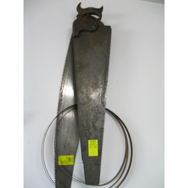 2 HANDSAWS & A BANDSAW BLADE