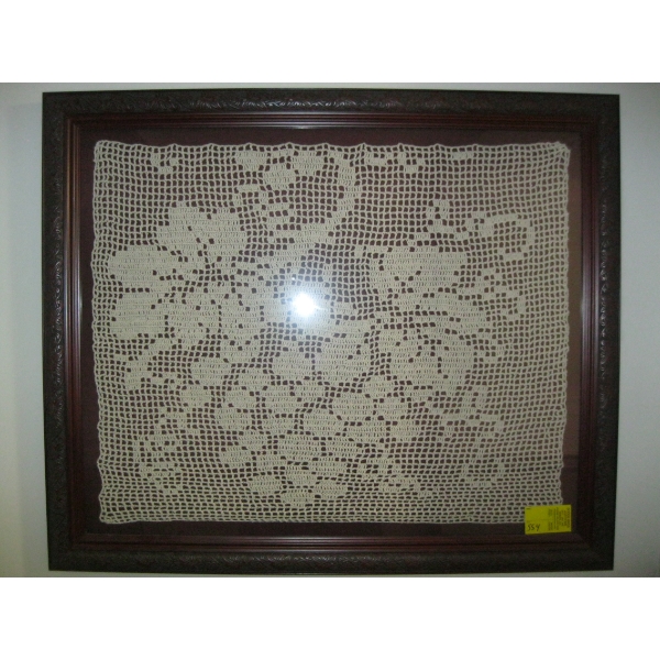 FRAMED CROCHETED LINEN