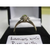 Image 4 : LADIES 10KT RING W/GREEN STONE & SM. DIAMONS, 1.8G, SZ 8