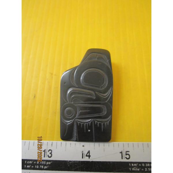 ARGILLITE PIN, SIGNED DENNY DIXON