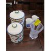 Image 1 : CRYSTAL VASE, CANNISTERS & 2 MUGS