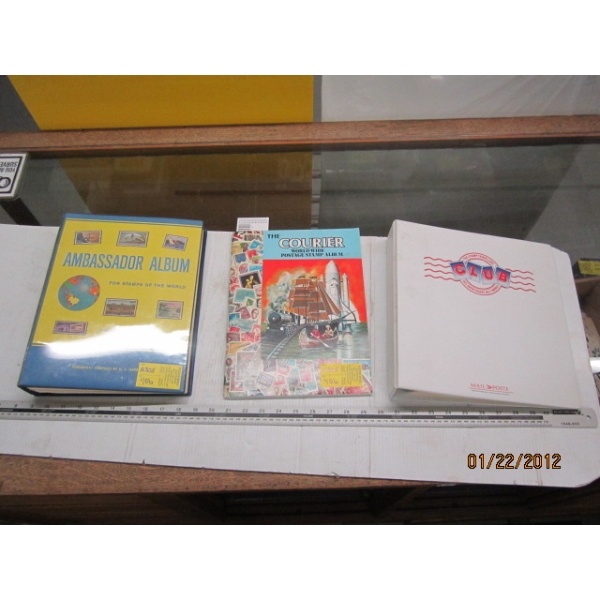 2 BINDERS & BOOK OF STAMPS