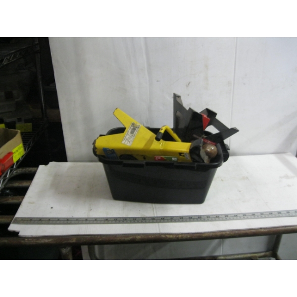 2 AXLE STANDS, TRAILER HITCH, ETC.