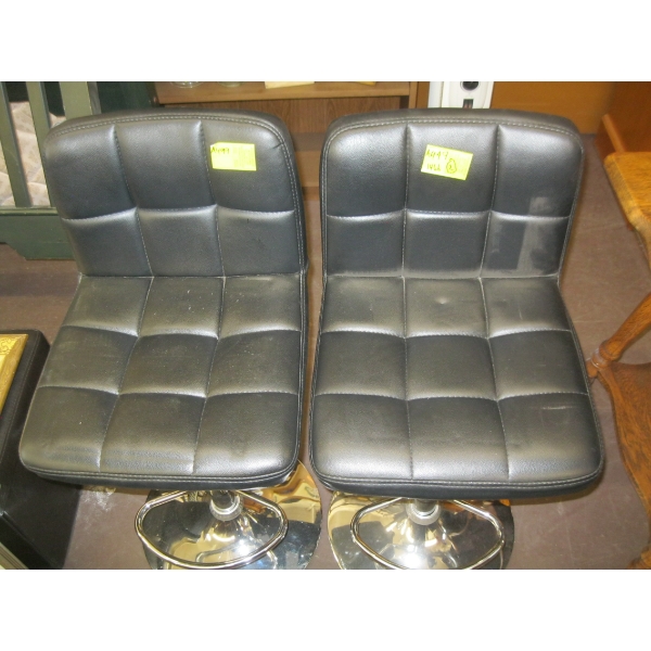 2 BLACK & CHROME STOOLS