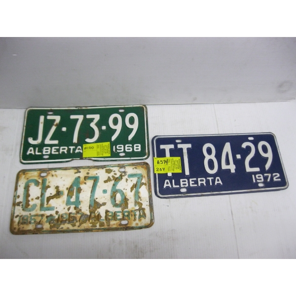 3 ALBERTA LICENCE PLATES