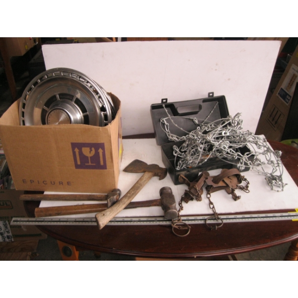 MISC. TIRE CHAINS, HAMMERS, ETC