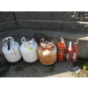 Image 1 : 3 PROPANE BOTTLES, PROPANE HOSE & 3 FIRE EXTINGUISHERS