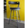 Image 1 : METAL & LEATHER LOOK BLACK BAR STOOL