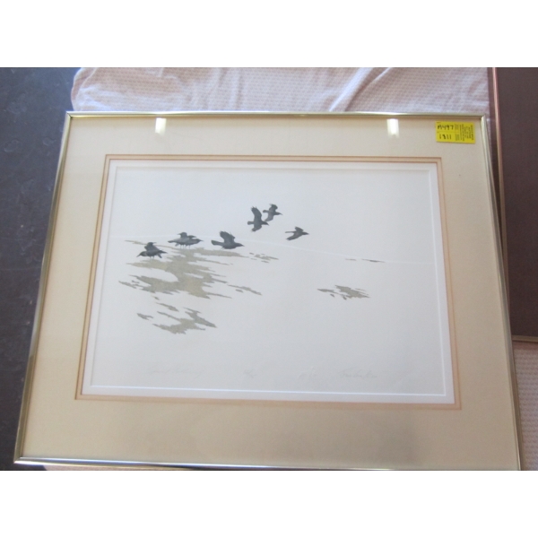 GOLD FRAMED PICTURE BY G. WARD OF FLOWERS
