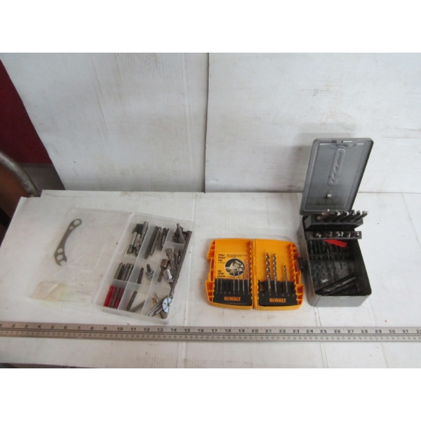 3 CONTAINERS OF BITS & ELECTRIC DRILL ENDS