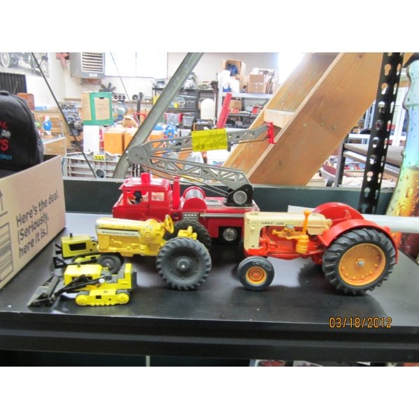TOY TRACTORS & FIRE TRUCK