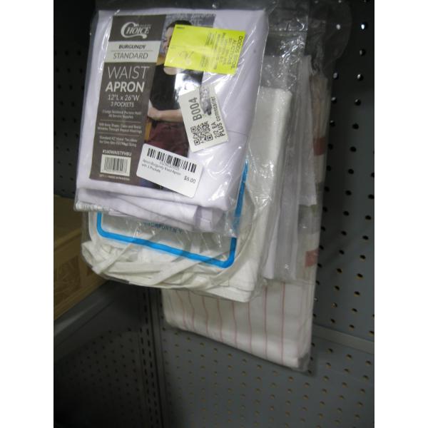 ASST. WAIST APRONS, GLASS POLISHING TOWELS, ETC.