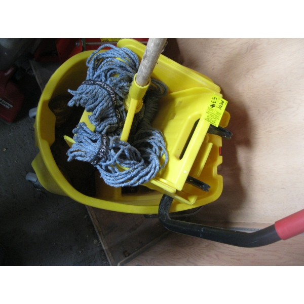 MOP BUCKET W/SQUEEGEE & MOP