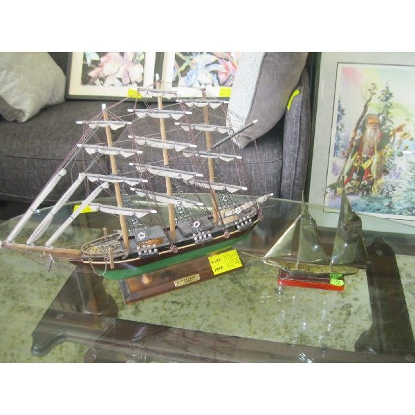 CUTTYSARK 1869 SAILING SHIP & BRASS SAILING SHIP