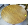 Image 2 : WALNUT ROUND DINING TABLE W/SINGLE PEDESTAL