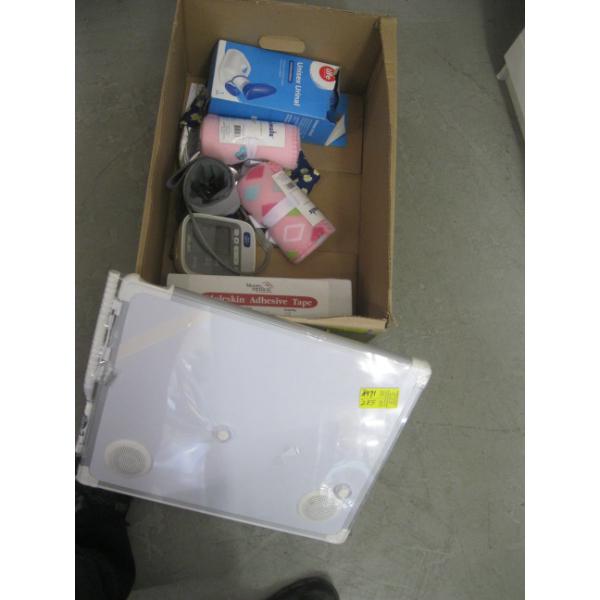 MISC. WHITEBOARD, BLANKETS, BLOOD PRESSURE MONITOR, ETC.