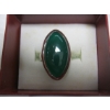 Image 3 : .925 SILVER RING W/GREEN STONE, SZ 8 1/2