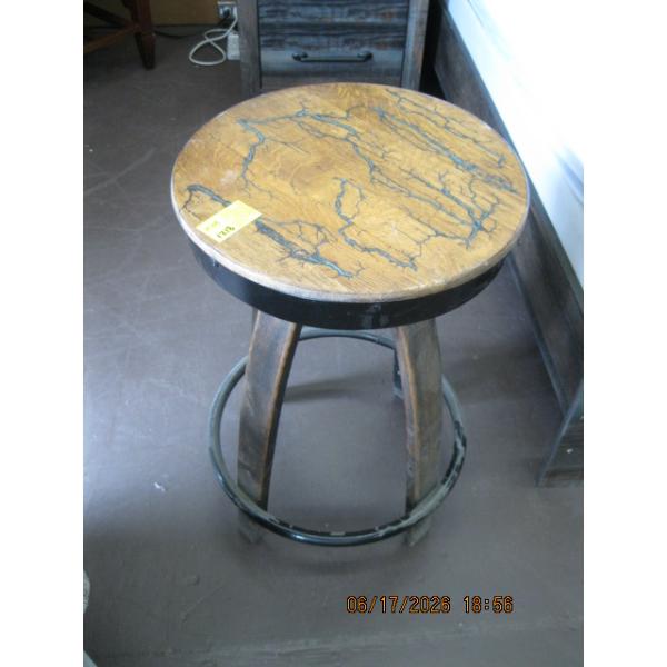 OAK TOP WINE BARREL STOOL