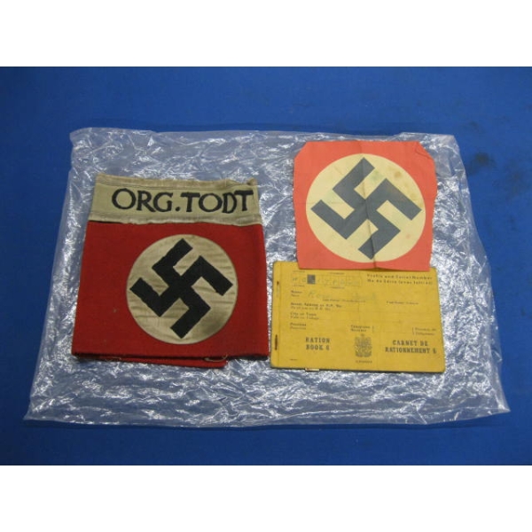 GERMAN ARMBAND & RATION BOOK