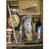 Image 2 : WOOD CRATE W/BOOKS & FLAT OF SHOE CARE SUPPLIES
