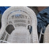 Image 4 : 2 WICKER ROCKERS & A METAL SWIVEL CHAIR W/PINK CUSHION