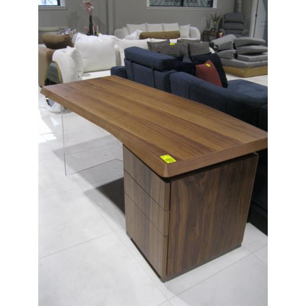 3 DRAWER DESK W/PLEXIGLASS LEG