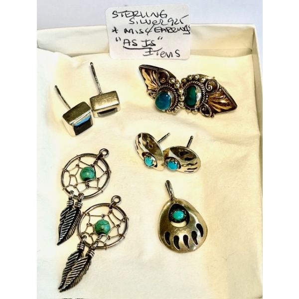 STERLING SILVER .925 MISC. EARRINGS "AS IS" ITEMS