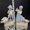 Image 2 : PAIR OF 8.5" BOY & GIRL W/GEESE, SIGNED BN