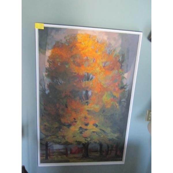 LG. FRAMED PAINTING, SIGNED JOHN BECTHEL, 1958