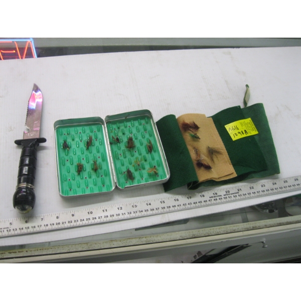 FISHING FLIES & A KNIFE