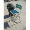 Image 2 : FOLDING VINTAGE FOLDING STEP STOOL & GARBAGE CAN W/LID